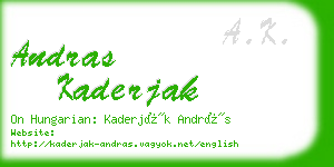 andras kaderjak business card